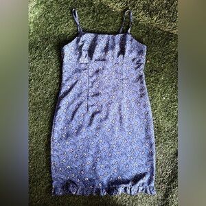 Y2K Blue Floral mini dress